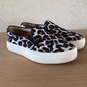 Topshop Leopard Print Canvas Slip On Fashion Sneakers Shoes Women EU 38